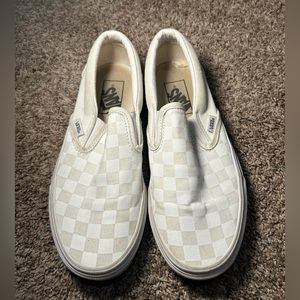 White Checkered Vans